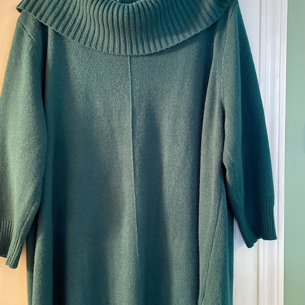 Teal cowl neck sweater 3x